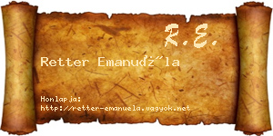 Retter Emanuéla névjegykártya